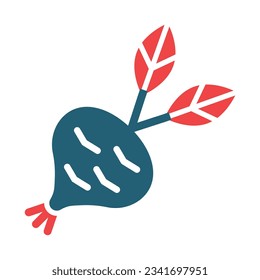 Kohlrabi Glyph Two Color Icon For Personal And Commercial Use.
