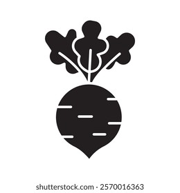 kohlrabi icon black and white vector outline sign