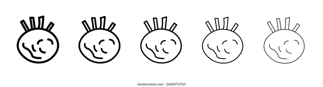 kohlrabi-Symbol schwarz-weißes Vektorzeichen