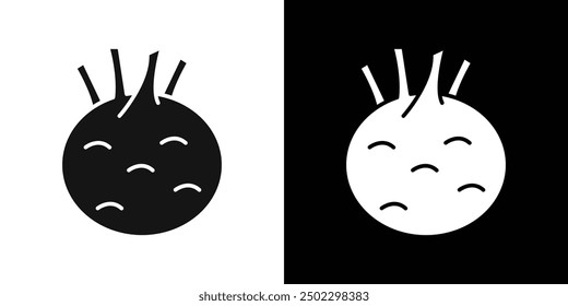 kohlrabi icon logo set vector