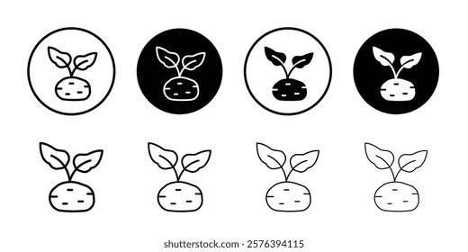 kohlrabi icon logo sign set vector outline