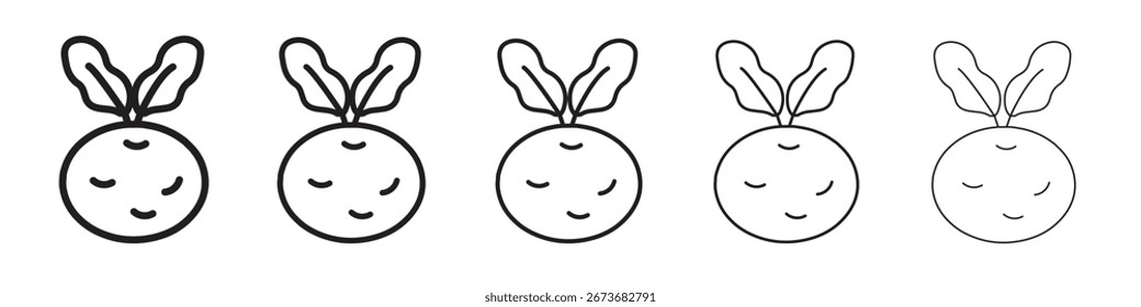 Kohlrabi-Symbol, Vektorgrafik einzeln