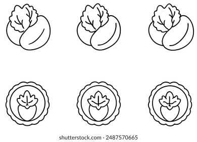 Kohlrabi Slice Line Art Concept