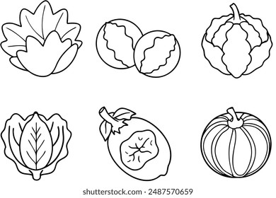 Kohlrabi Slice Line Art Innovation