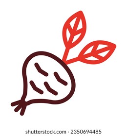 Kohlrabi Thick Line Two Color Icons For Personal And Commercial Use.

