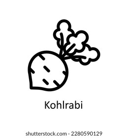Kohlrabi Vector   outline Icons. Simple stock illustration stock