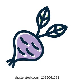 Kohlrabi Vector Thick Line Filled Dark Colors Icons For Personal And Commercial Use.
