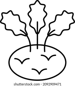 Vector de icono de contorno vegetal de Kohlrabi