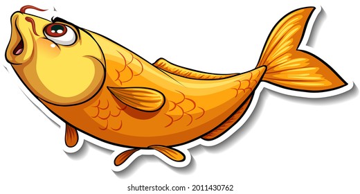 Ilustración de la caricatura de pescado de la carpa de Koi