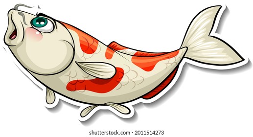 Ilustración de la caricatura de pescado de la carpa de Koi