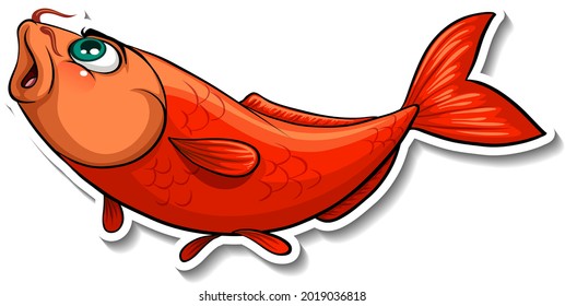 Ilustración de la caricatura de pescado de la carpa de Koi