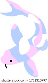 Koi Carp Fish Pastel Blue