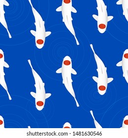 Koi carp fishes seamless pattern background isolated on background illustration vector