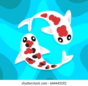 koi or carp fishes vector design elements