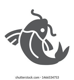 Koi carp glyph icon, food and sea, koi fish sign, vector graphics, a solid pattern on a white background, eps 10.