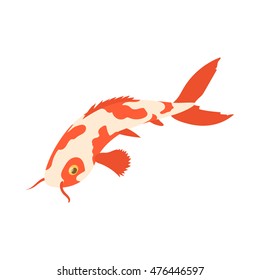 Koi carp icon in cartoon style isolated on white background. Fish symbol