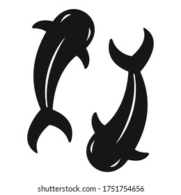 Icono de la carpa de Koi. Ilustración simple del icono del vector de carpa koi para el diseño web aislado en fondo blanco
