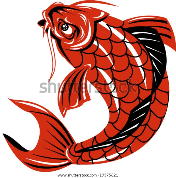 Koi Carp Jumping Stock Vector (Royalty Free) 19375621