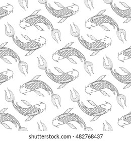 Koi Carp seamless background 