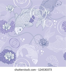 Koi carp seamless pattern