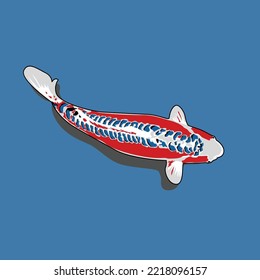 Koi carp vector illustration. Isolated.