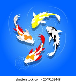 Vector de ilustración de peces de cartón de Koi
