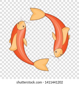 Koi carps icon. Cartoon illustration of koi carps vector icon for web