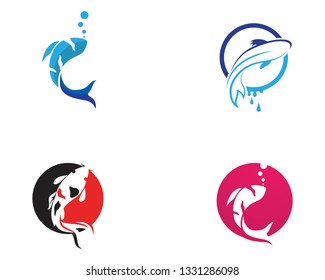  koi design on white background. Animal. Fish Icon. Underwater. Easy editable layered vector illustration
