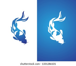  koi design on white background. Animal. Fish Icon. Underwater. Easy editable layered vector illustration