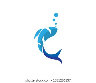  koi design on white background. Animal. Fish Icon. Underwater. Easy editable layered vector illustration