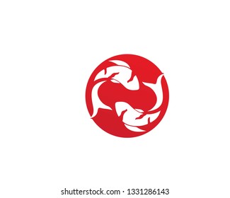  koi design on white background. Animal. Fish Icon. Underwater. Easy editable layered vector illustration