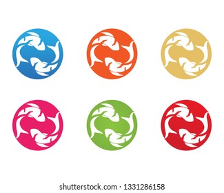  koi design on white background. Animal. Fish Icon. Underwater. Easy editable layered vector illustration