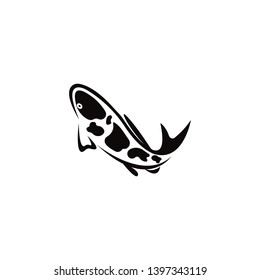 Koi design on white background. Animal. Fish icon. Underwater. Easy editable layared vector illustration