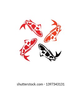 Koi design on white background. Animal. Fish icon. Underwater. Easy editable layared vector illustration