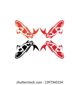 Koi design on white background. Animal. Fish icon. Underwater. Easy editable layared vector illustration