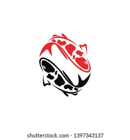 Koi design on white background. Animal. Fish icon. Underwater. Easy editable layared vector illustration