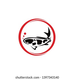 Koi design on white background. Animal. Fish icon. Underwater. Easy editable layared vector illustration