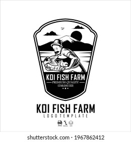 KOI FARM LOGO TEMPLATE, READY FORMAT EPS 10