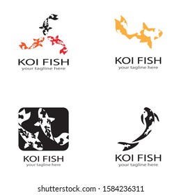 Koi fish animal  logo and symbols vector template