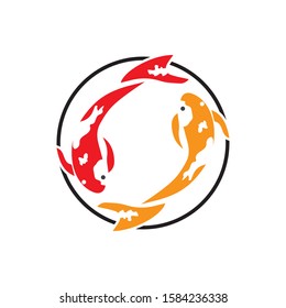 Koi fish animal  logo and symbols vector template