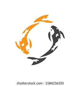 Koi fish animal  logo and symbols vector template