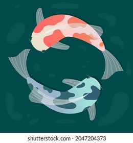 Koi fish. Art vector illustration.