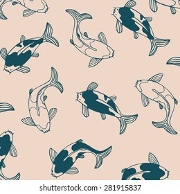 The koi fish background. Vector illustration