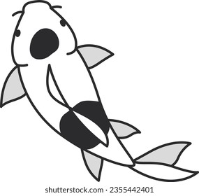 Koi fish black simple icon on a white background for web design