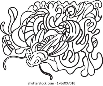 Koi fish drawing book style