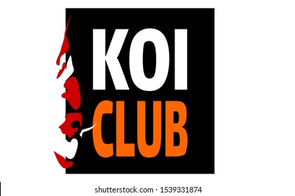 The koi fish drawing only described as a shadow, however when viewed will reflect a koi fish in japan. Simple logo design with letter. Koi fish japan transformed to simple koi fish painting vector.