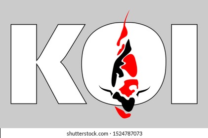 koi fish drawing vector combine between letter and koi logo drawing. elegant simple and nature koi image of fish variety. creative design with fish logo with K O and I alphabetic ideas.