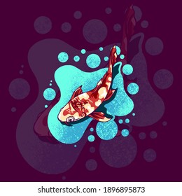 koi fish esport mascot logo illustration for your merchandise or business