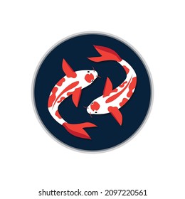 Koi fish flat design illustration