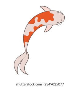 koi fish flat vector illustration modern design isolated on white background